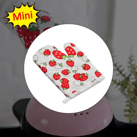 Designer Multicoloured Oven Mitt and Pot Holder ( red, Standard ) 