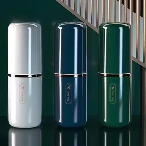 Travel Toothbrush Case, Plastic, Green, 2 Compartments ( multi, OS )