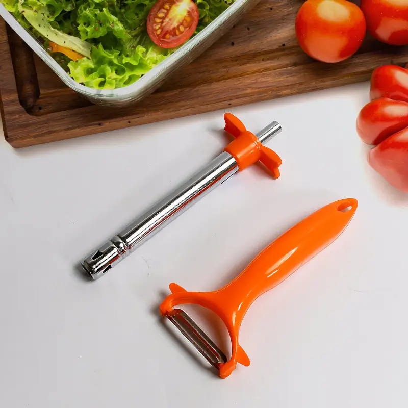 2-in-1 Kitchen Combo Set Stainless Steel Gas Lighter & Vegetable Peeler (2 Pc Set) ( default, Standard ).