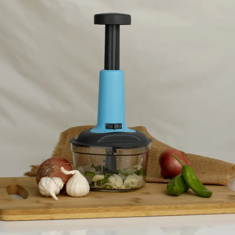 PUSH CHOPPER MANUAL FOOD CHOPPER AND HAND PUSH VEGETABLE CHOPPER, CUTTER, MIXER SET FOR KITCHEN WITH 3 STAINLESS STEEL BLADE. ( default, Standard ).