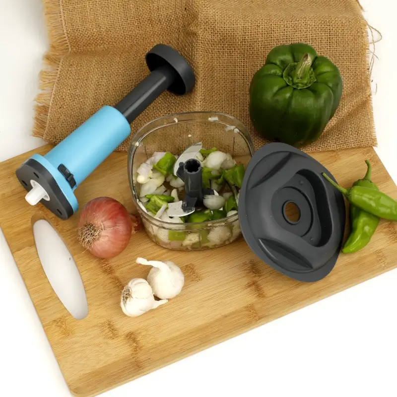 PUSH CHOPPER MANUAL FOOD CHOPPER AND HAND PUSH VEGETABLE CHOPPER, CUTTER, MIXER SET FOR KITCHEN WITH 3 STAINLESS STEEL BLADE. ( default, Standard ).